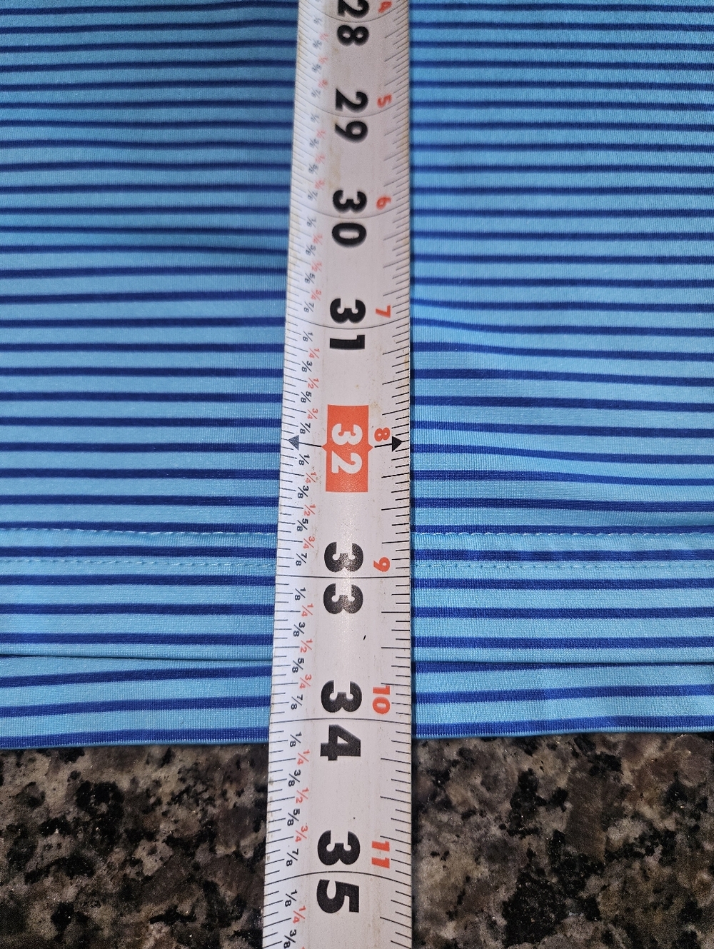 Vineyard Vines Performance Polo XL Blue Striped Moisture Wicking Golf Shirt - Picture 7 of 10